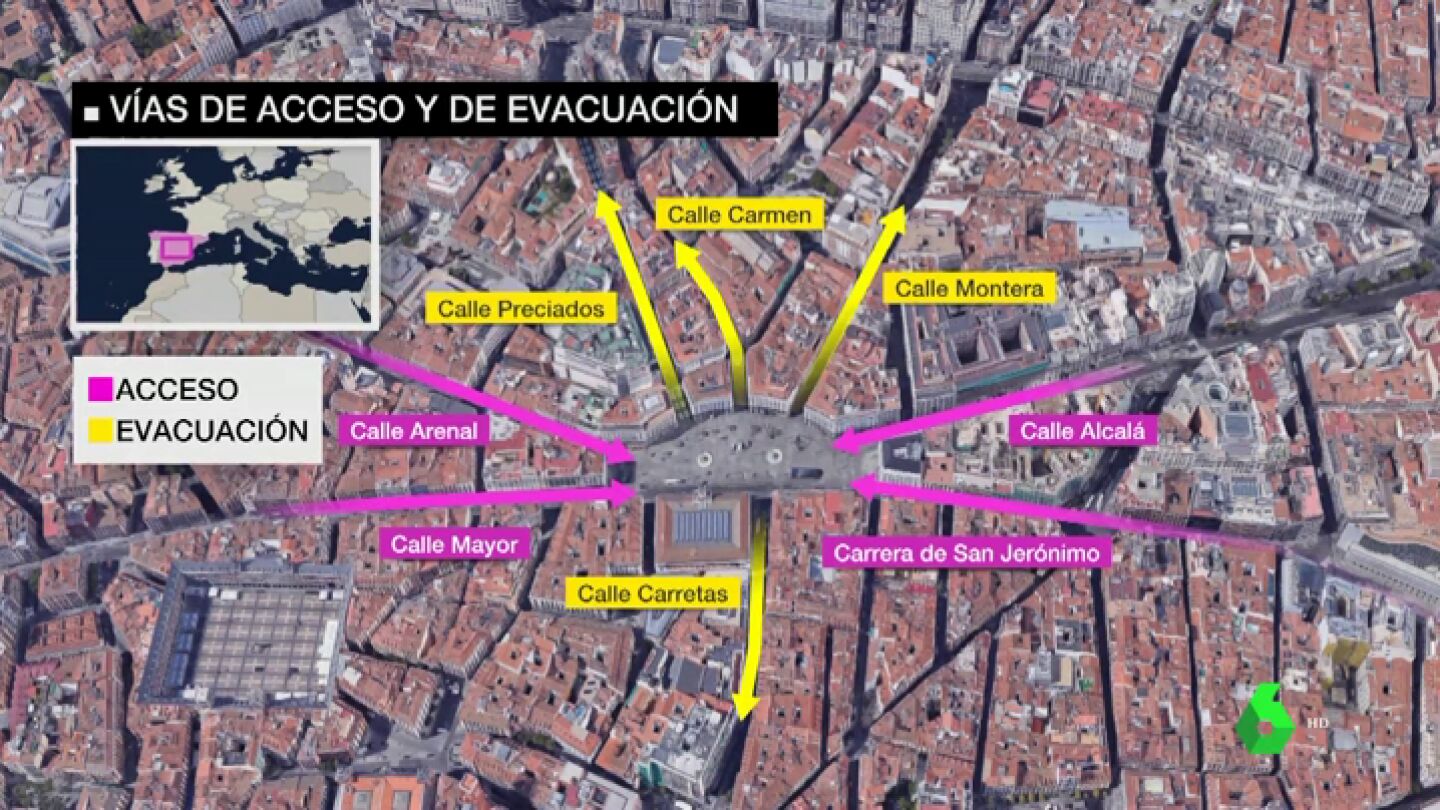 Dispositivo de Seguridad de Nochevieja en la Puerta del Sol