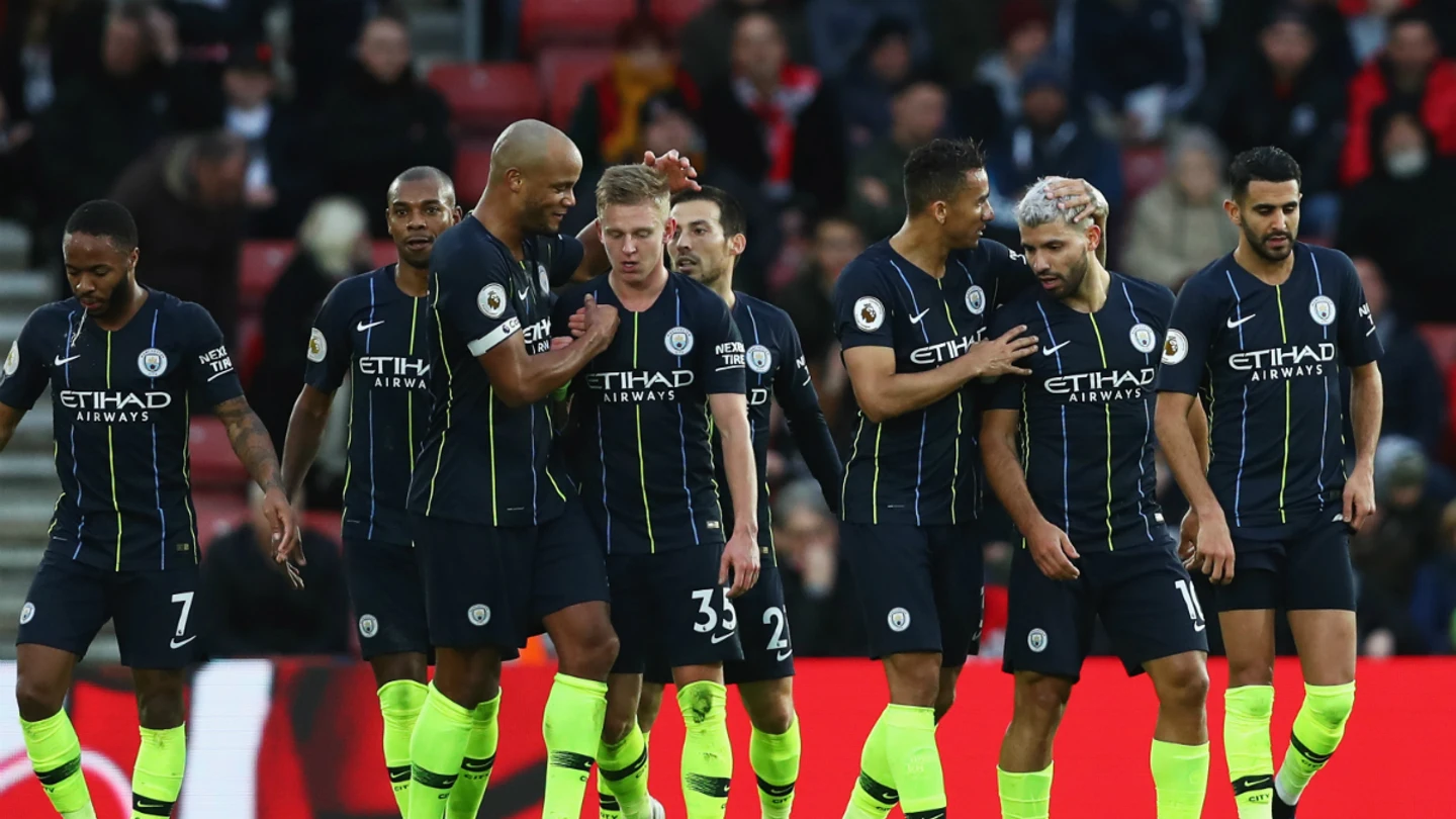 El Manchester City celebra un gol El Manchester City celebra un gol