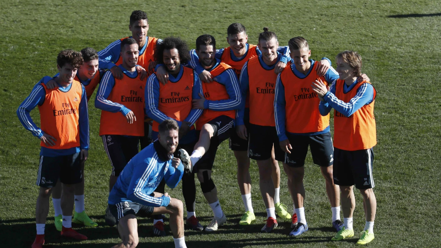 El Real Madrid, en un entrenamiento El Real Madrid, en un entrenamiento