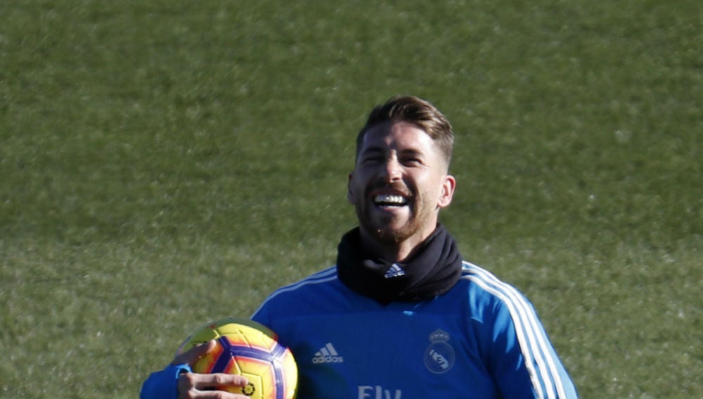 Sergio Ramos, en un entrenamiento