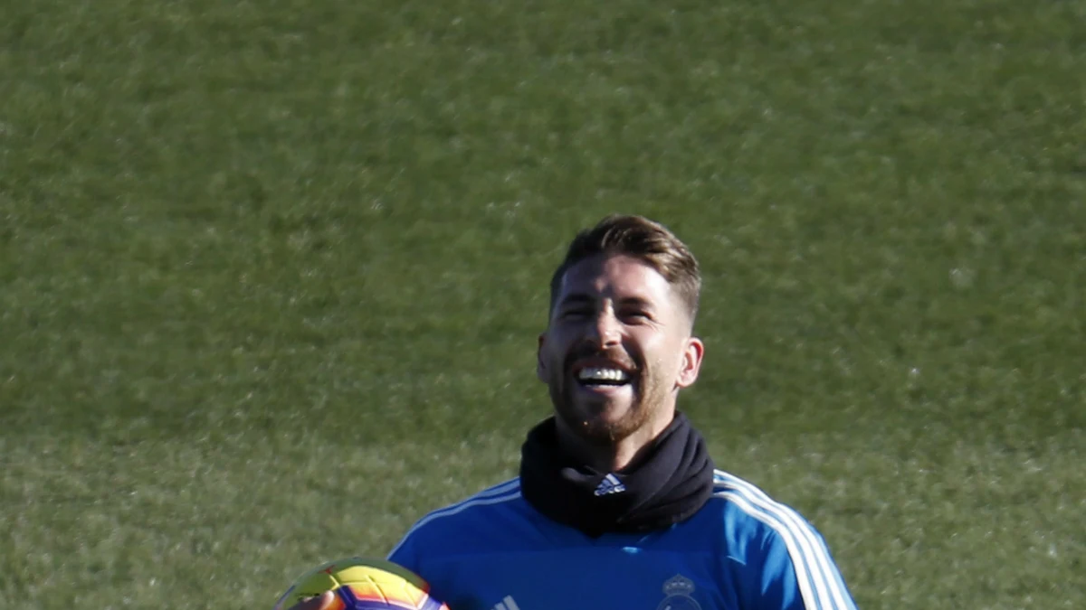 Sergio Ramos, en un entrenamiento