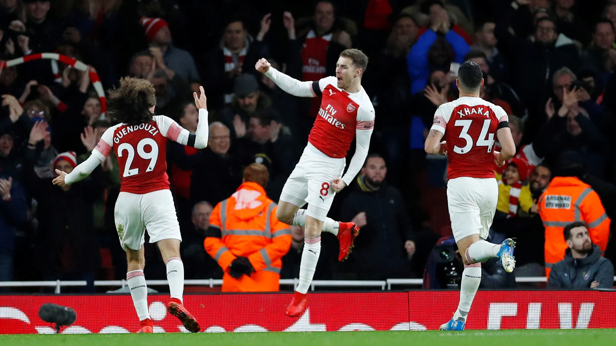 Ramsey celebra su gol contra el West Ham