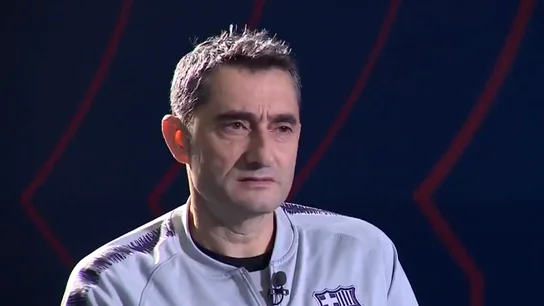 Ernesto Valverde, durante la entrevista con Barça TV Ernesto Valverde, durante la entrevista con Barça TV