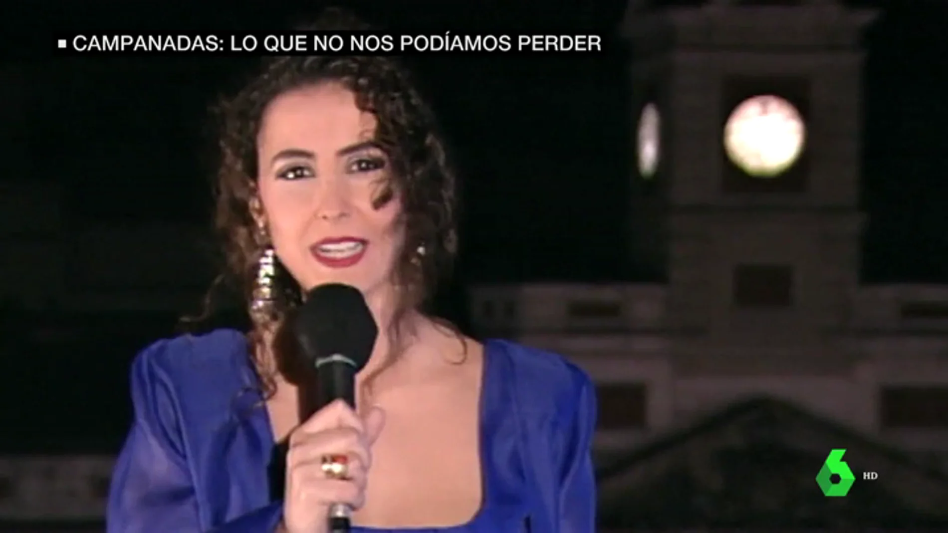 Inma Soriano presentando las campanadas en 1994