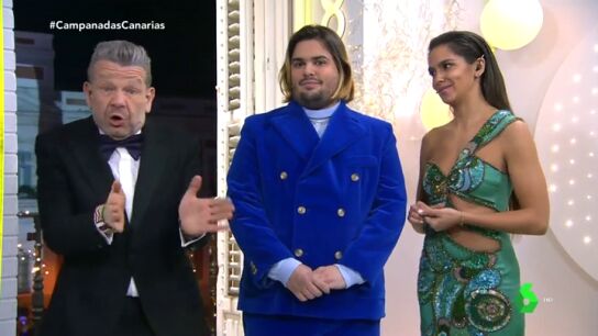 El vestido de Cristina Pedroche en las Campanadas de Canarias que luci&oacute; junto a Brays Efe y Alberto Chicote