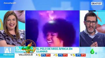 El pelo de Miss África ardiendo