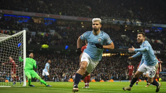 Agüero celebra el 1-0 ante el City Agüero celebra el 1-0 ante el City