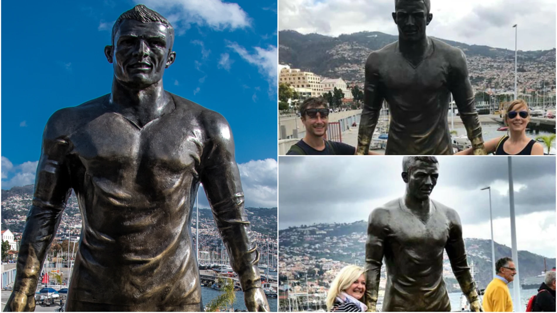 Mofas por la zona genital de la estatua de Cristiano Ronaldo