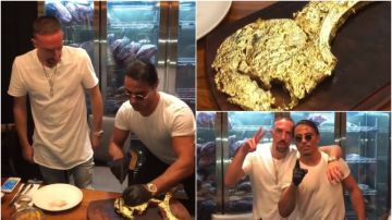 Ribéry se come un filete bañado en oro preparado por Salt Bae