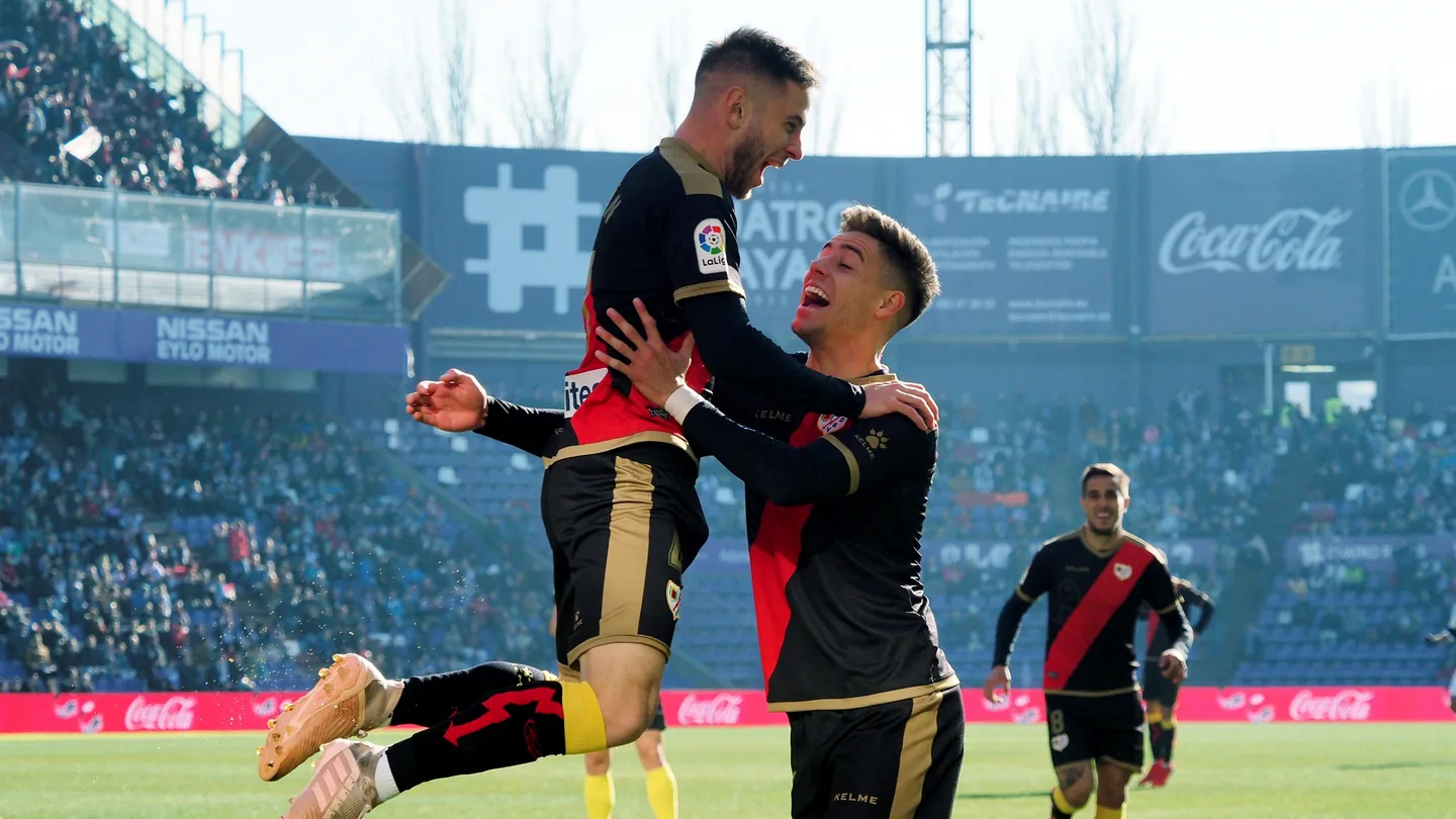 Medrán celebra su gol con el Rayo Vallecano Medrán celebra su gol con el Rayo Vallecano