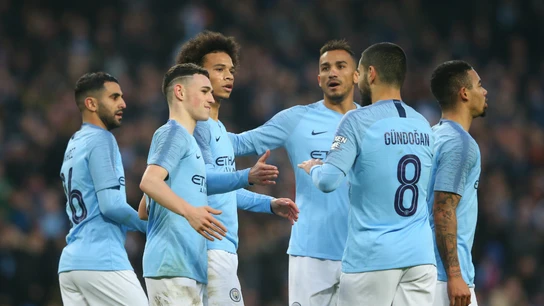 El Manchester City celebra un gol El Manchester City celebra un gol