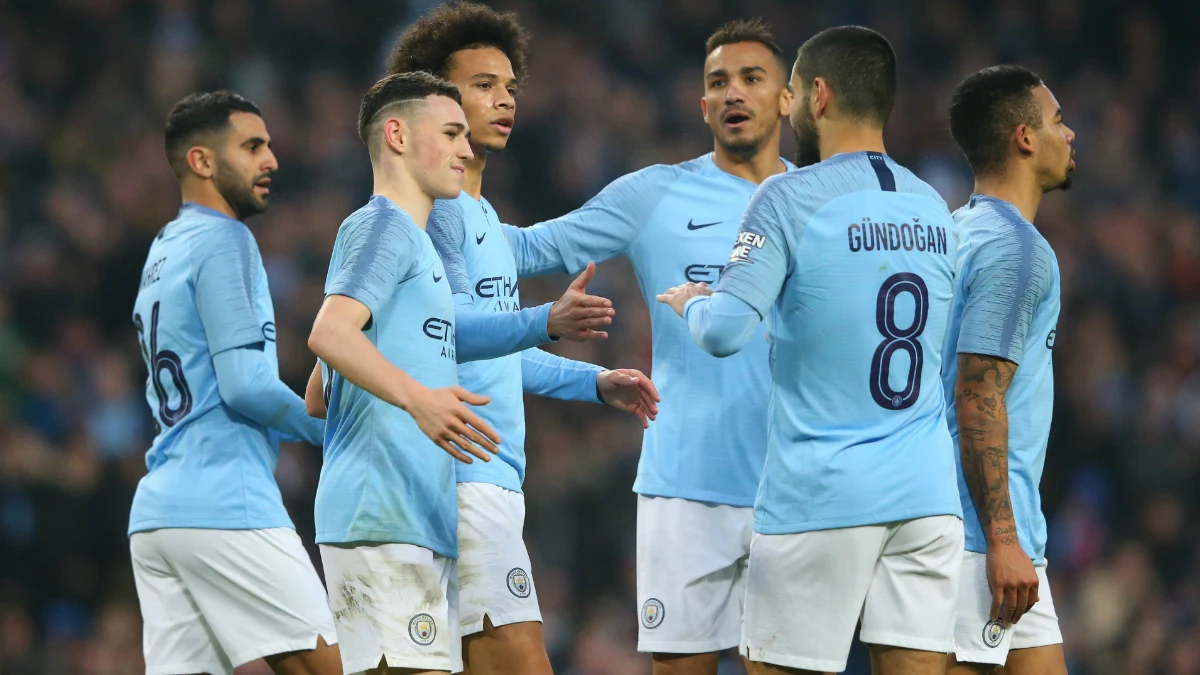 El Manchester City celebra un gol