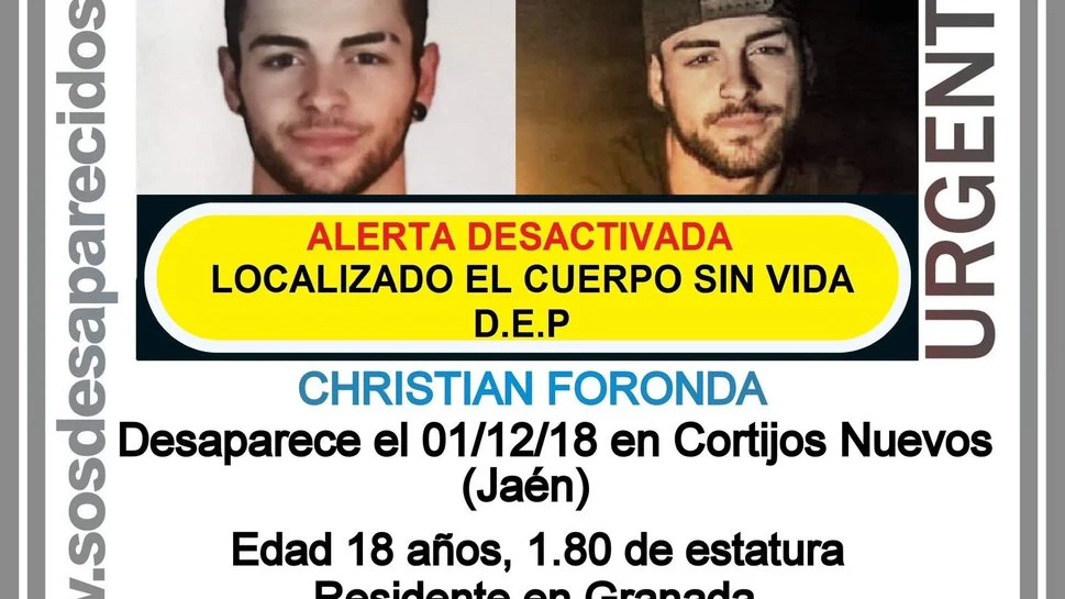 Christian Foronda, de 18 años, desaparecido en Cortijos Nuevos, Jaén