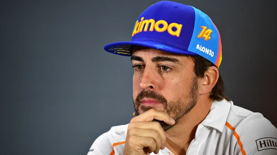Fernando Alonso, durante una rueda de prensa Fernando Alonso, durante una rueda de prensa