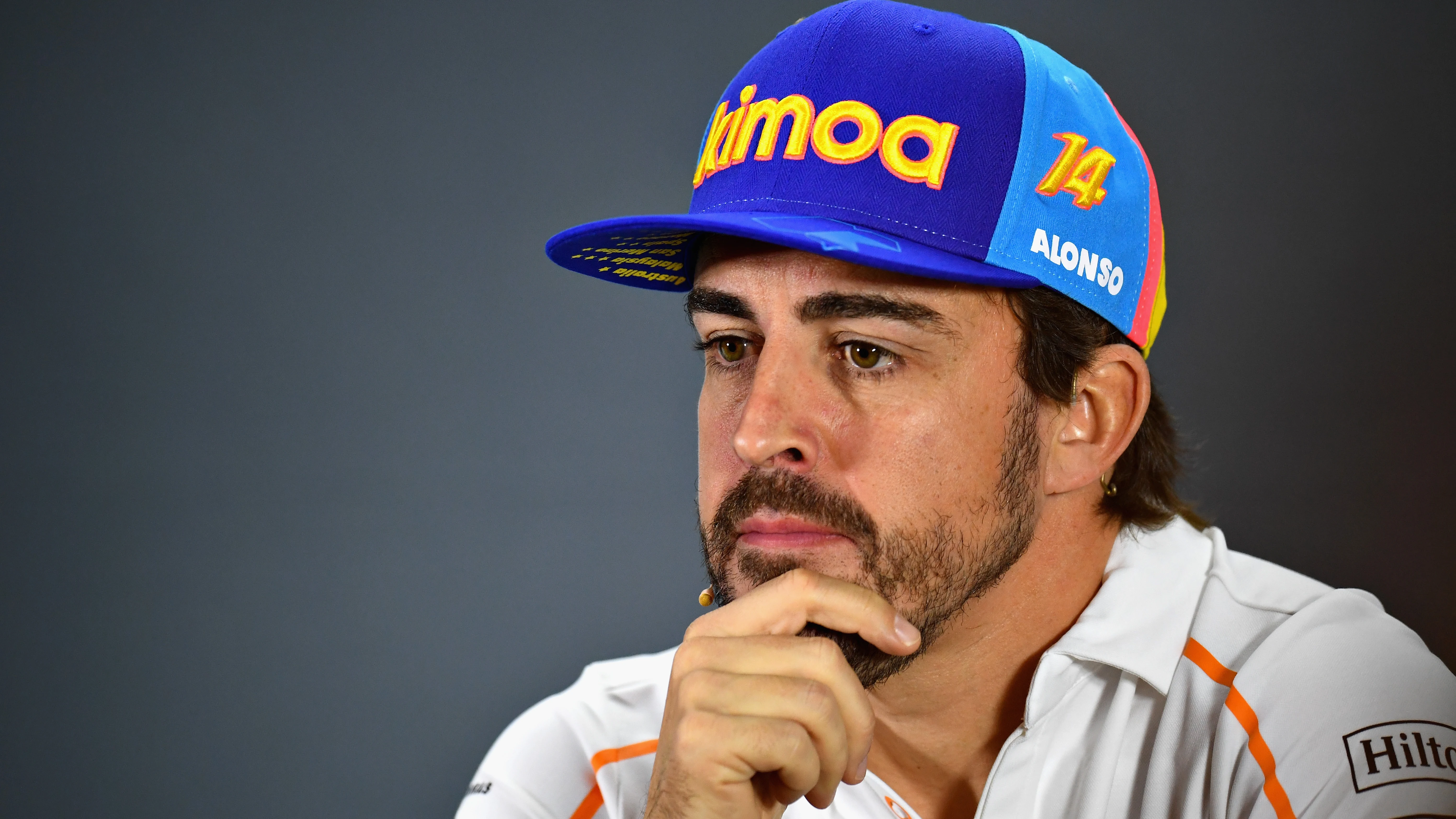 Fernando Alonso, durante una rueda de prensa