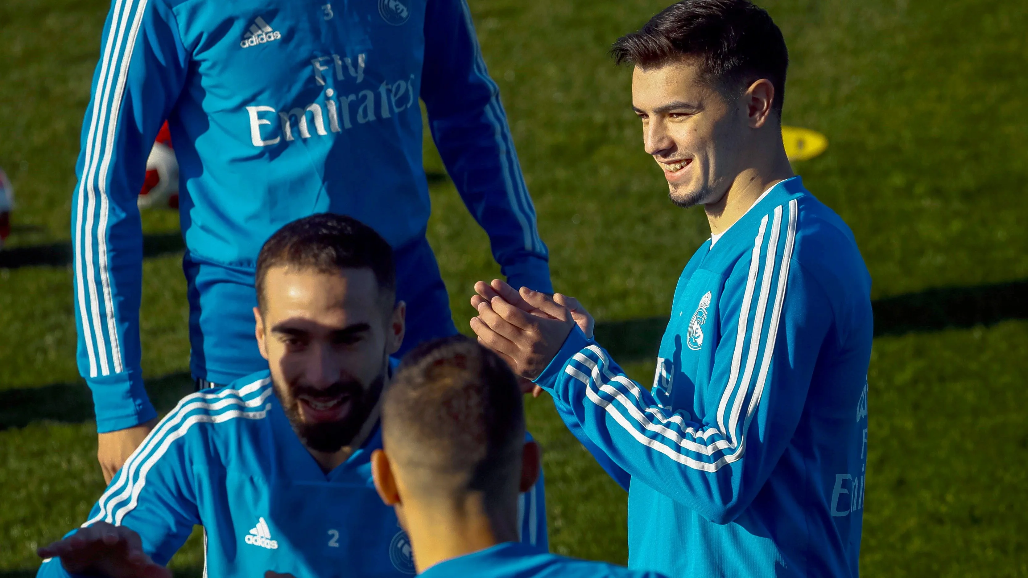 Brahim Díaz, en su primer entrenamiento con el Real Madrid