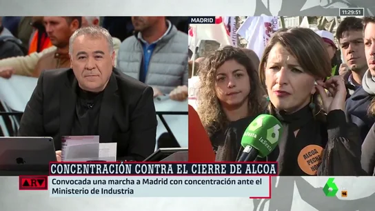 Yolanda Díaz (En Marea): "Lo que tiene que hacer el Gobierno de España es ser valiente y enfrentarse a la multinacional Alcoa" Yolanda Díaz (En Marea): "Lo que tiene que hacer el Gobierno de España es ser valiente y enfrentarse a la multinacional Alcoa"