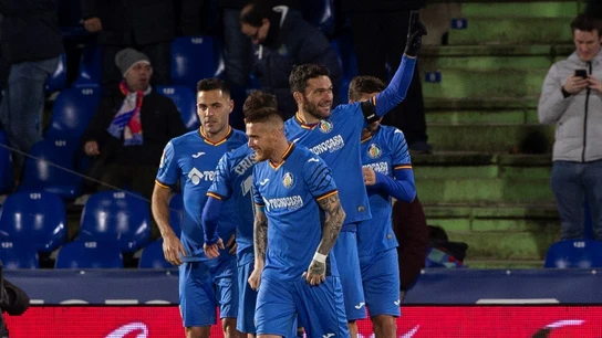 Jorge Molina celebra uno de sus goles con el Getafe Jorge Molina celebra uno de sus goles con el Getafe