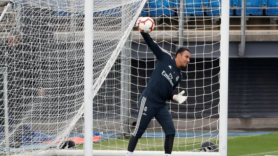 Keylor Navas, durante un entrenamiento con el Real Madrid Keylor Navas, durante un entrenamiento con el Real Madrid