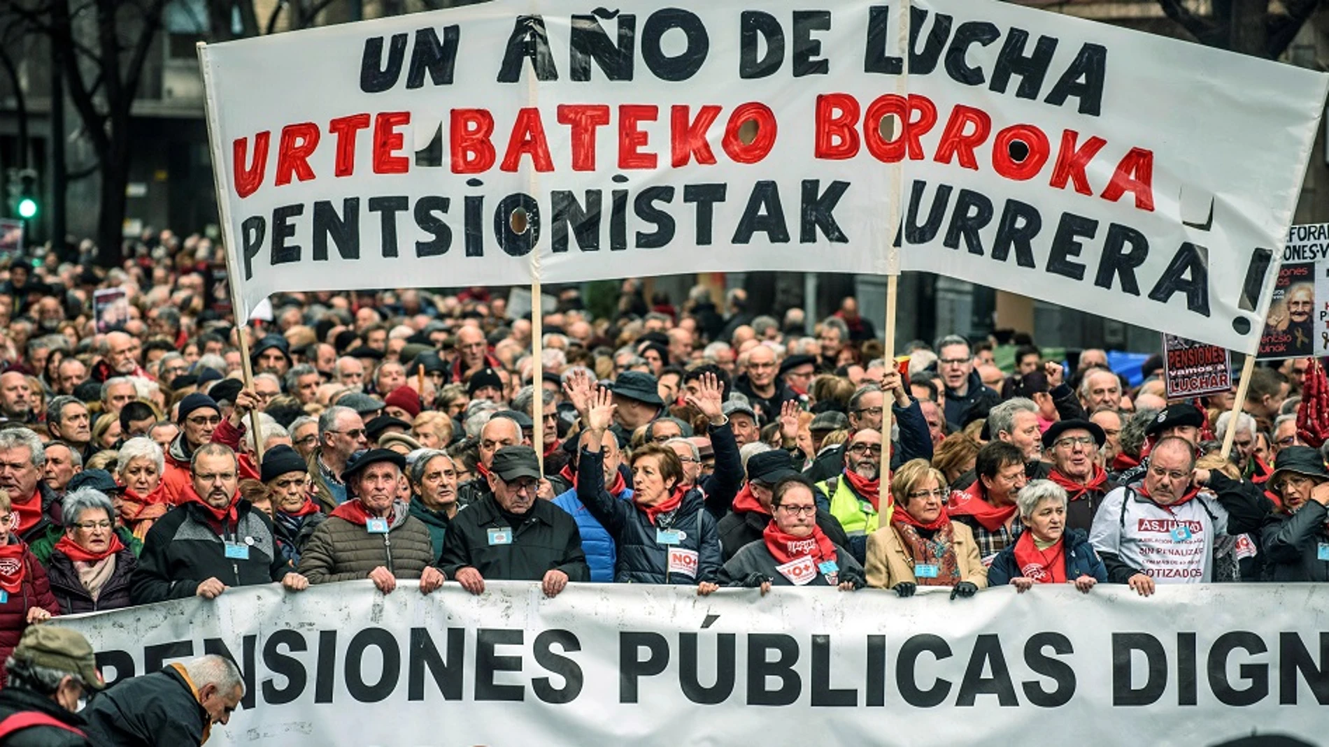 Pensionistas se manifiestan en Bilbao