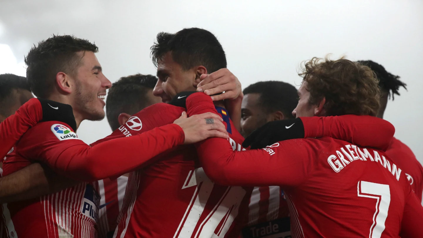 El Atlético celebra un gol El Atlético celebra un gol