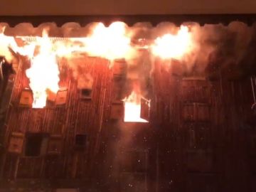 Incendio en una estación de esquí en los Alpes franceses
