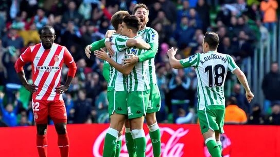 Los jugadores del Betis celebran un gol Los jugadores del Betis celebran un gol