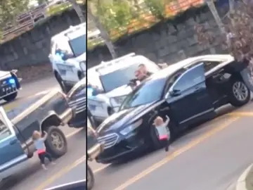 Un bebé descalzo se 'entrega' a la policía Un bebé descalzo se 'entrega' a la policía