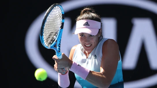 Muguruza, durante el partido contra Pliskova Muguruza, durante el partido contra Pliskova