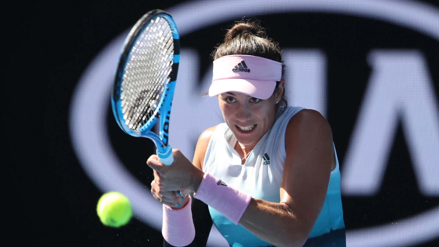 Muguruza, durante el partido contra Pliskova Muguruza, durante el partido contra Pliskova