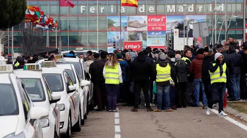 Protesta de taxis en Ifema