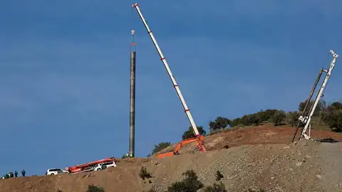 Los tubos para el pozo en el rescate de Julen Los tubos para el pozo en el rescate de Julen