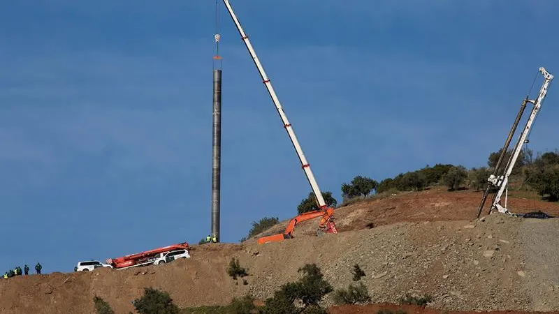 Los tubos para el pozo en el rescate de Julen