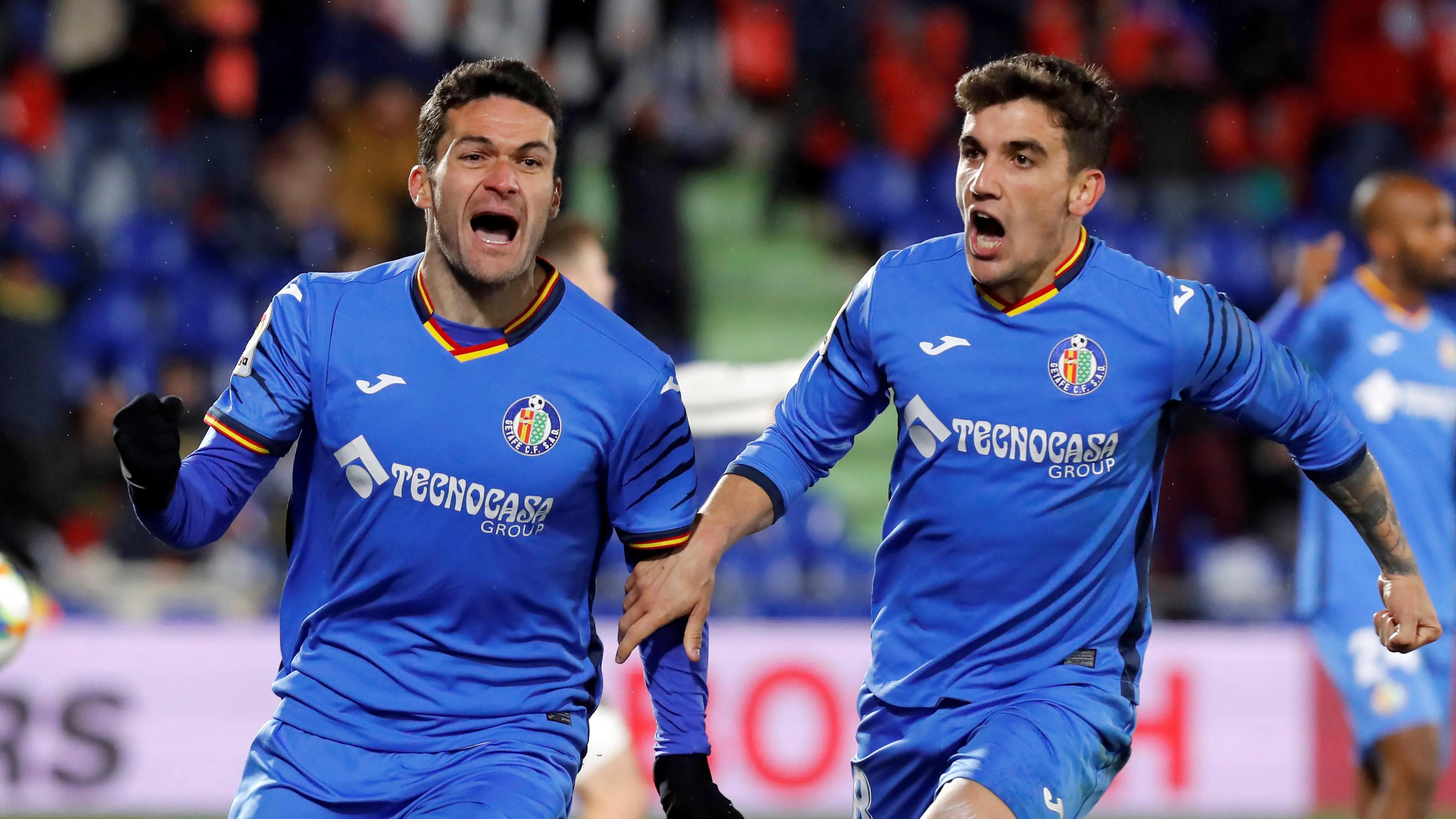 Jorge Molina celebra su gol ante el Valencia