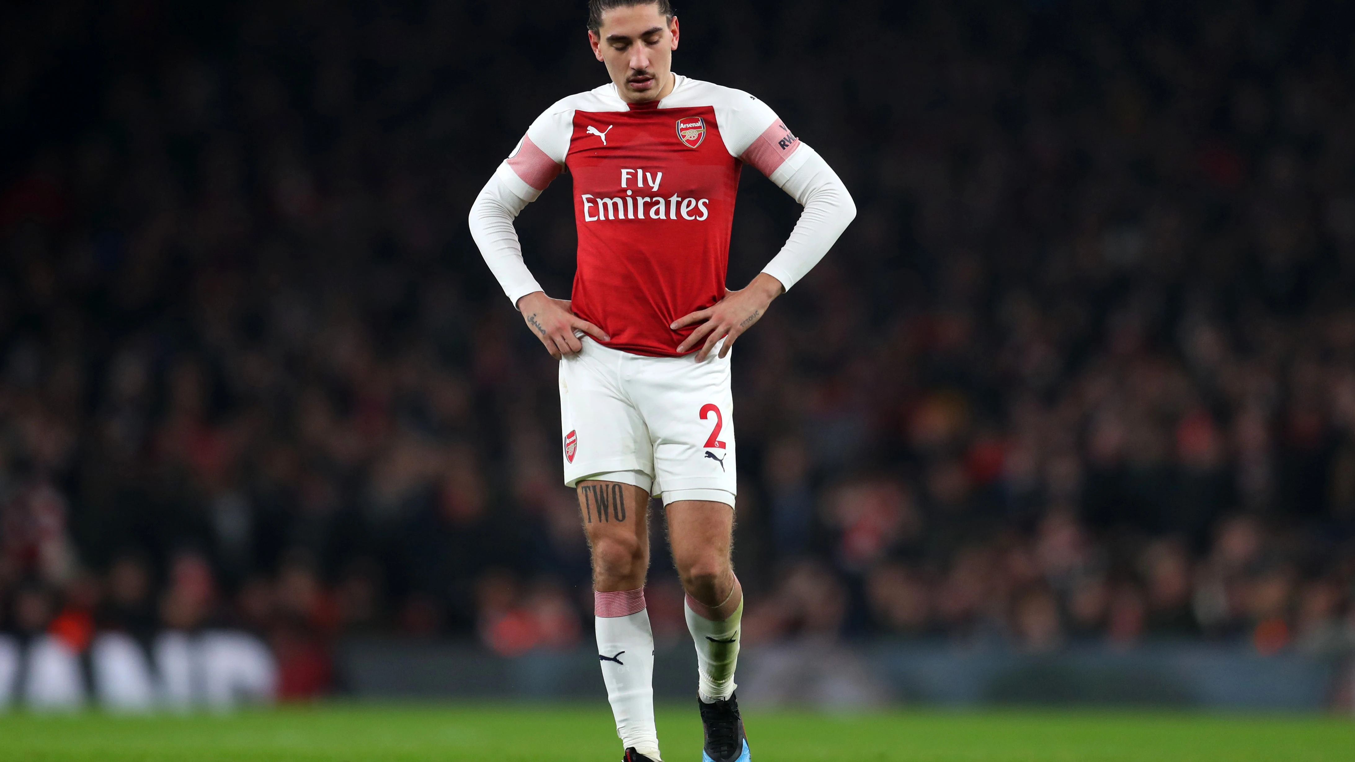 Bellerín, durante el partido contra el Chelsea