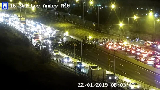 Cortes en la M-40 en la huelga de taxistas Cortes en la M-40 en la huelga de taxistas