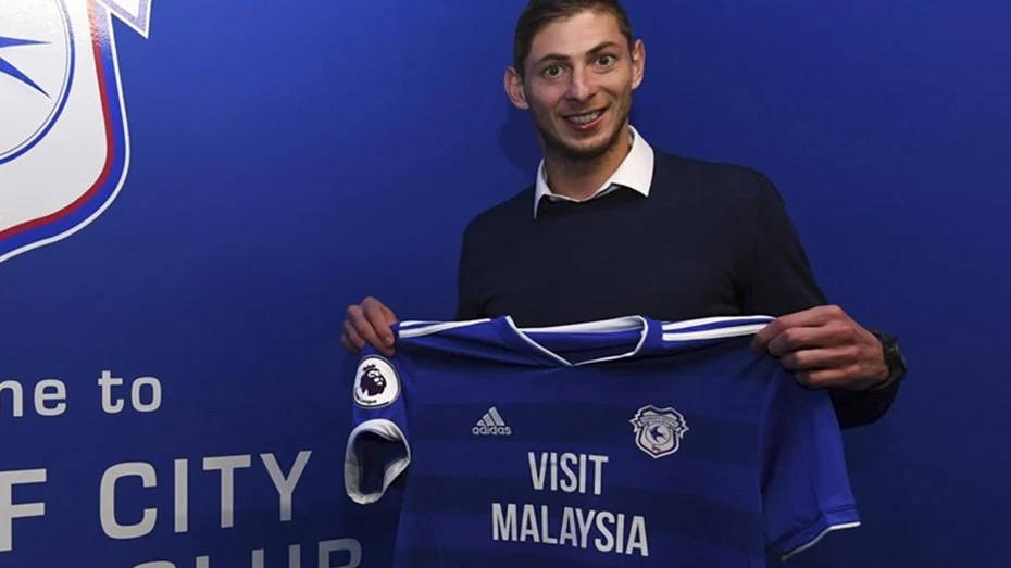 Emiliano Sala, con la camiseta del Cardiff