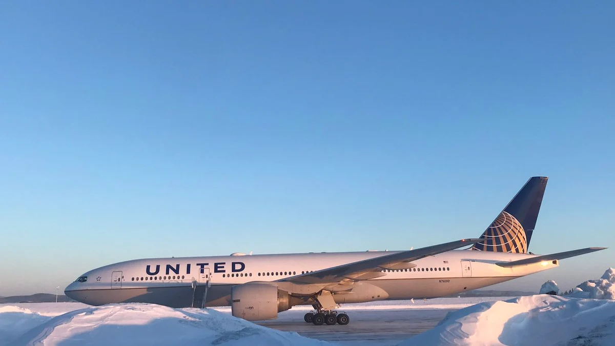 El avión averiado de United Airlines