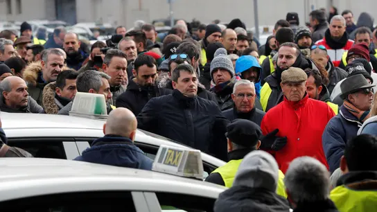 Protesta de taxistas en Madrid. Protesta de taxistas en Madrid.