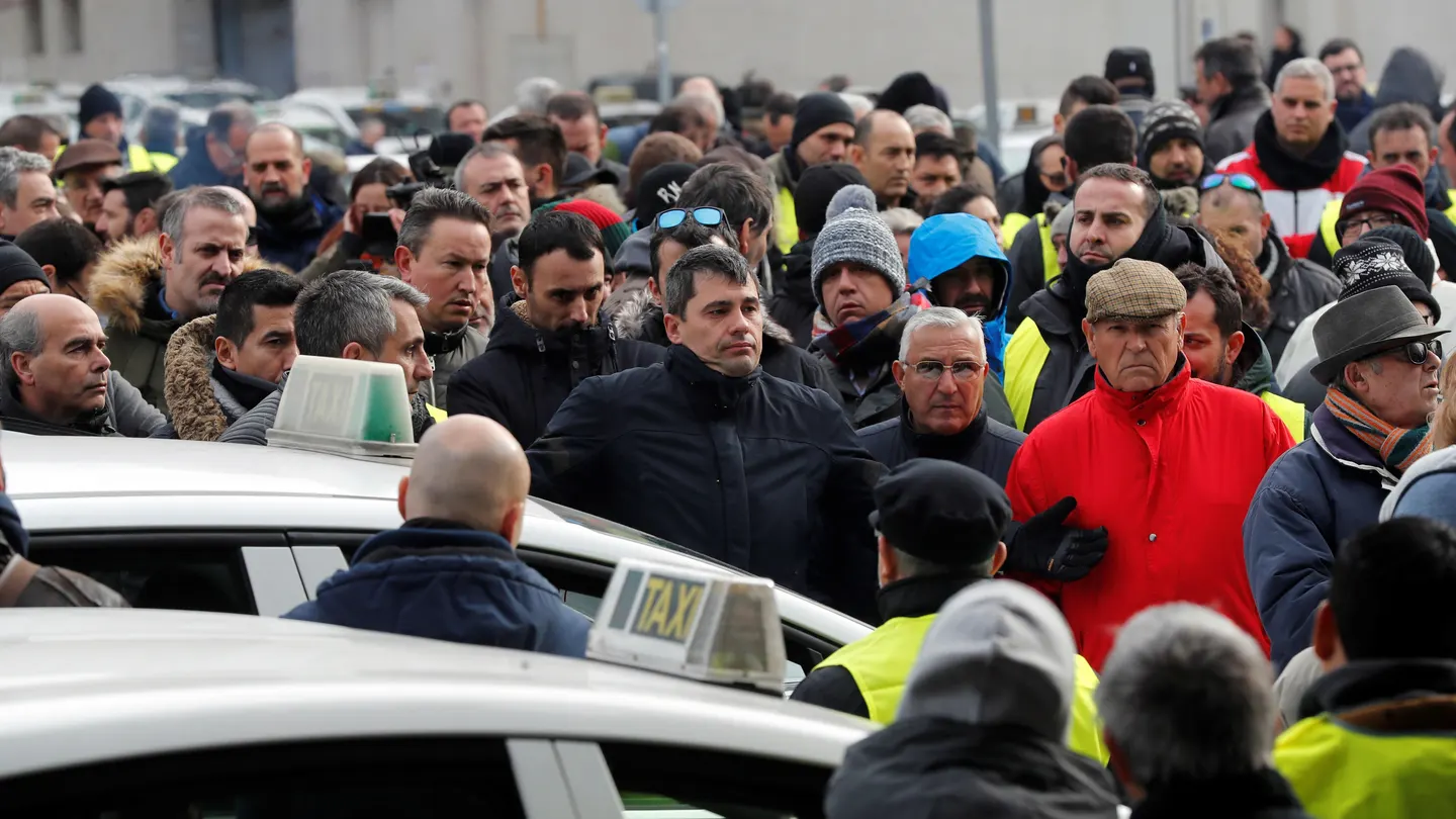Protesta de taxistas en Madrid. Protesta de taxistas en Madrid.