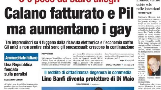 Portada del periódico italiano Portada del periódico italiano