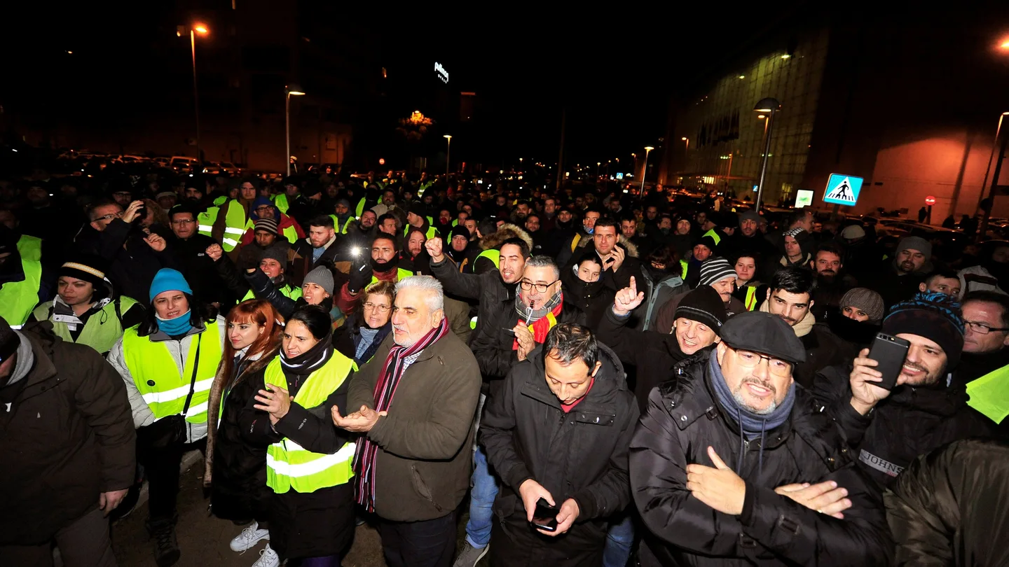 Taxistas madrileños en huelga Taxistas madrileños en huelga
