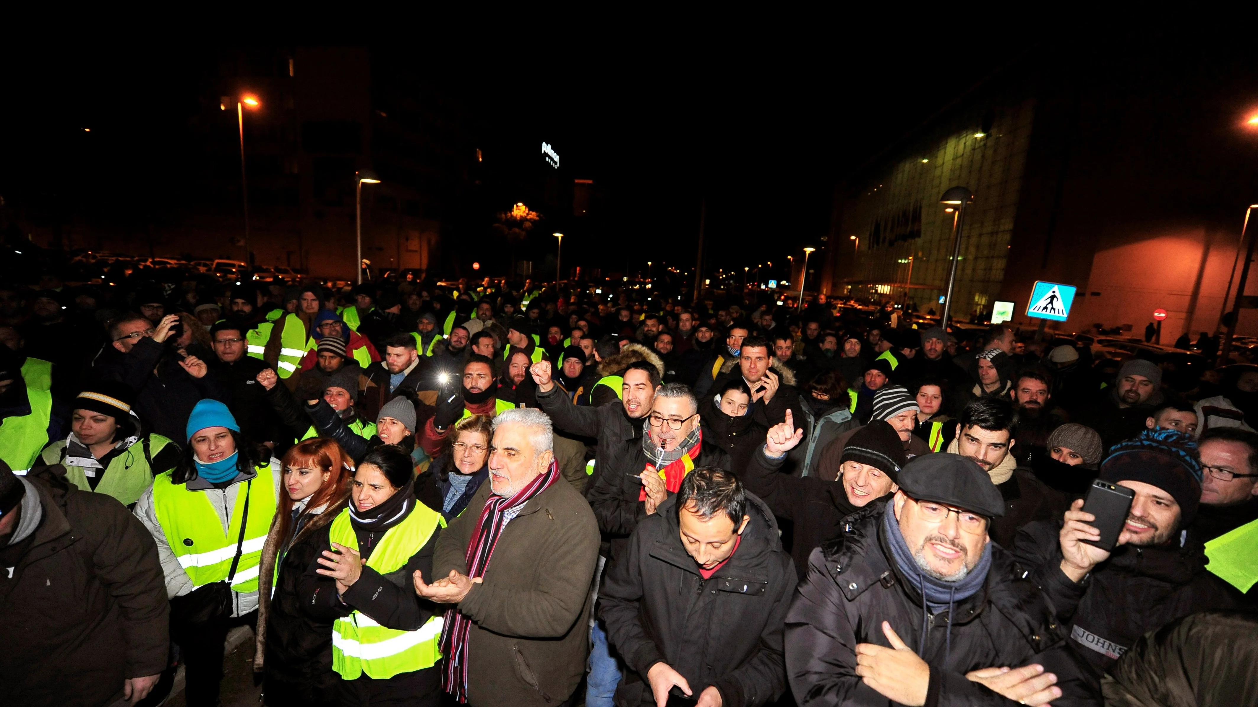 Taxistas madrileños en huelga