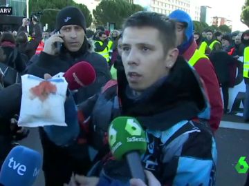 Un taxista, herido en las protestas frente a IFEMA Un taxista, herido en las protestas frente a IFEMA