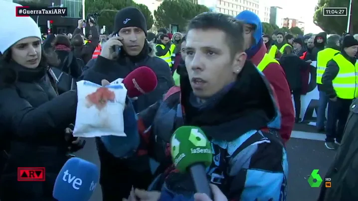 Un taxista, herido en las protestas frente a IFEMA