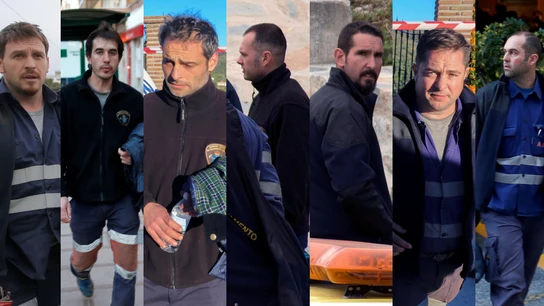 Los mineros de la Brigada de Salvamento Minero que bajarán al pozo Los mineros de la Brigada de Salvamento Minero que bajarán al pozo