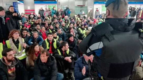 Taxistas en el Metro de Madrid