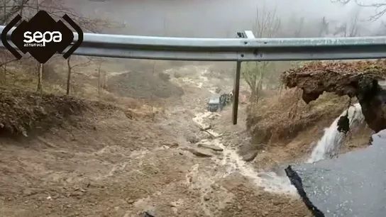 Impactantes imágenes de un accidente mortal en Asturias por las intensas lluvias Impactantes imágenes de un accidente mortal en Asturias por las intensas lluvias