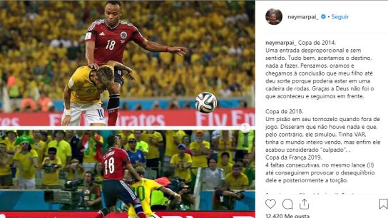La denuncia del padre de Neymar en Instagram