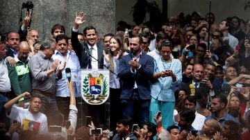 El líder del Parlamento y autoproclamado presidente encargado de Venezuela, Juan Guaidó